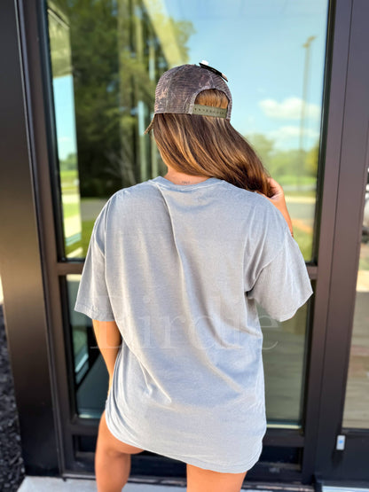 Vintage horror graphic oversized t-shirt with relaxed edgy streetwear styling