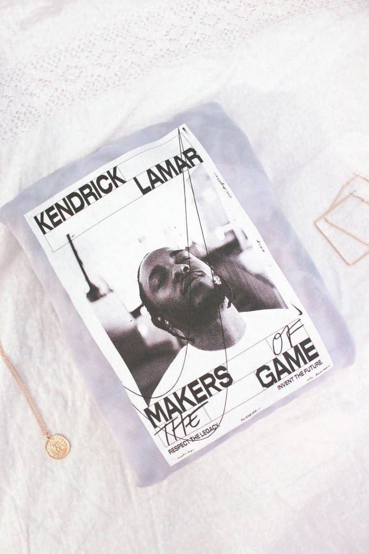 Kendrick Lamar album cover on a white surface