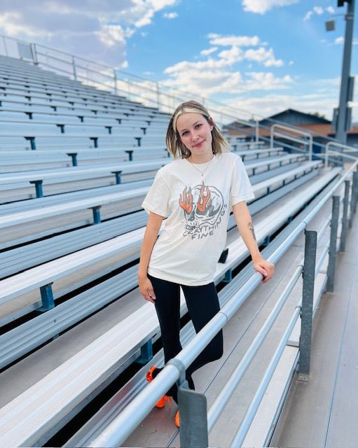Everything’s Fine skull graphic t-shirt with edgy vintage streetwear styling