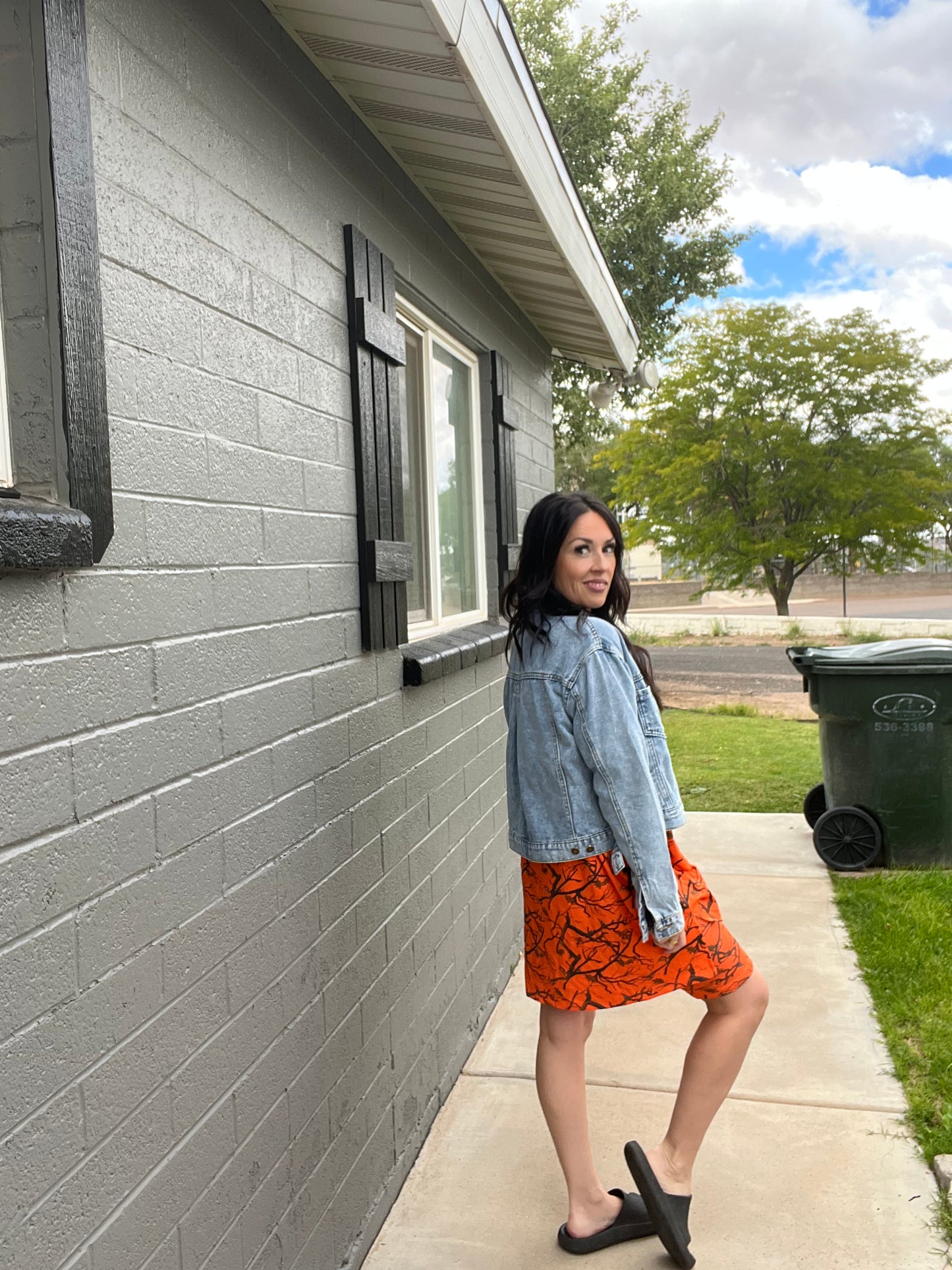 Oversized vintage wash denim jacket with relaxed casual streetwear styling