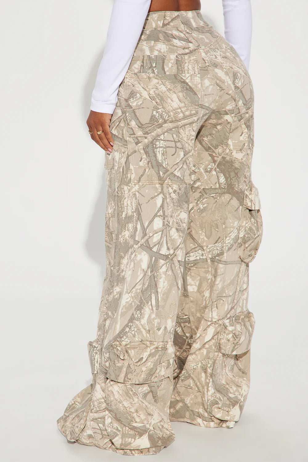 Camo Wide Leg Cargo Pants | Oversized Streetwear Pants for Women