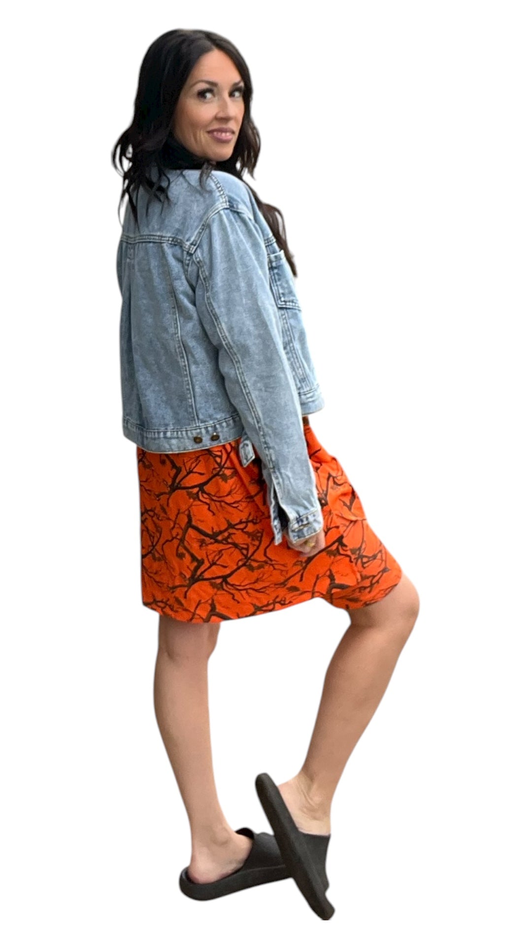 Oversized vintage wash denim jacket with relaxed casual streetwear styling