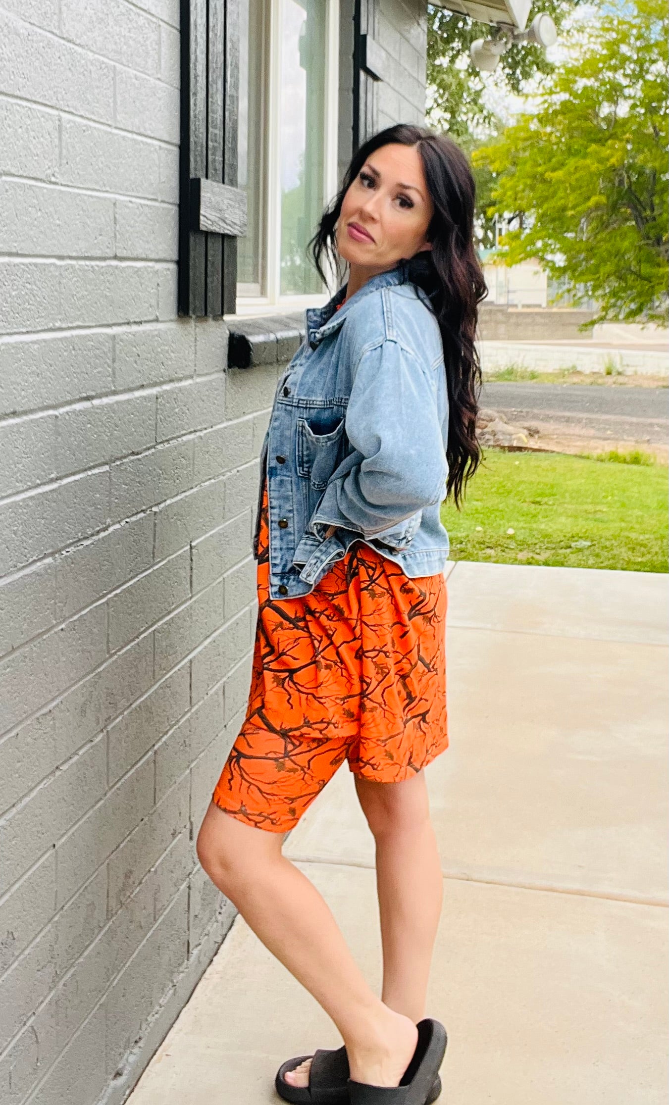 Oversized vintage wash denim jacket with relaxed casual streetwear styling