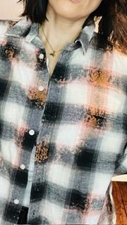 Person wearing a plaid shirt with a checkered pattern